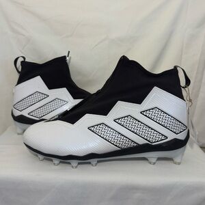 Mens Adidas Nasty 2.0 White pearl / Black zip front  football cleats Sz:‎ 16